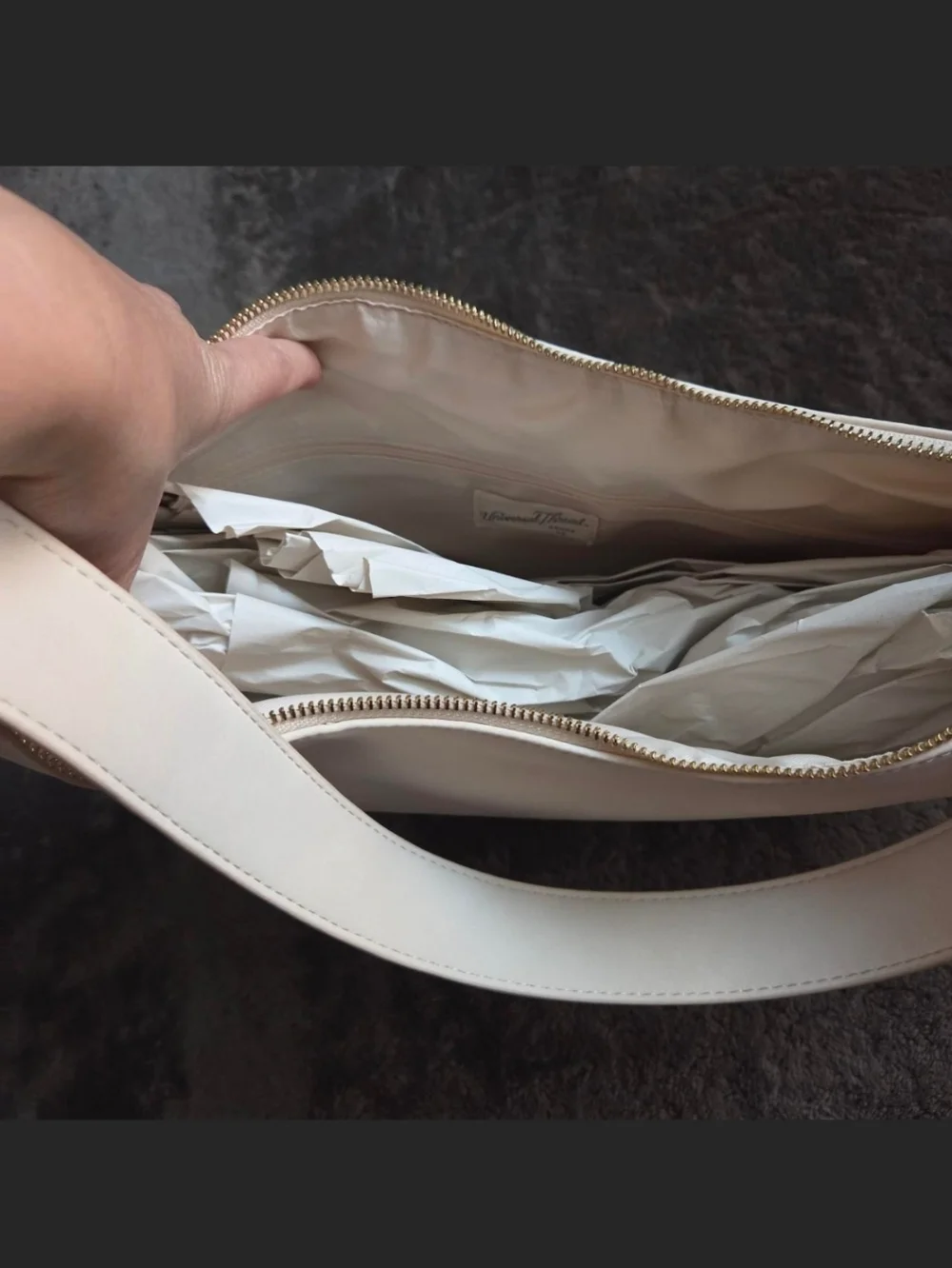 Cream Crescent Shape Y2k Chic Slouchy Sling Hobo Shoulder Bag Going Out